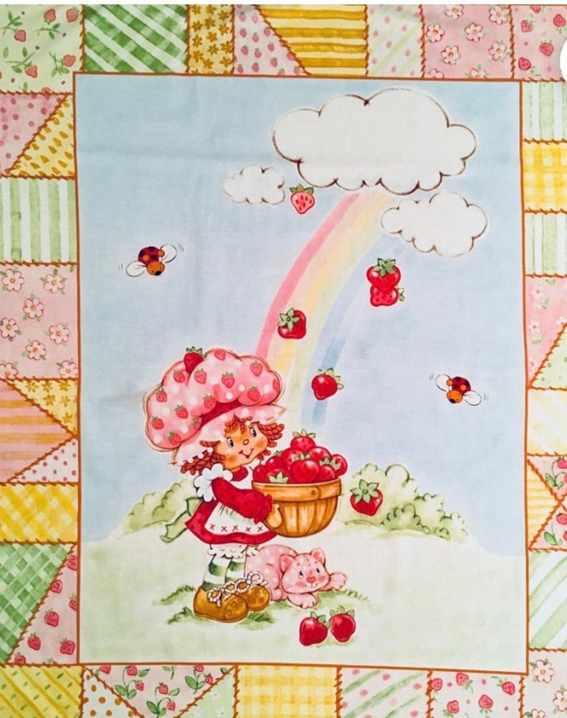 Strawberry shortcake fabric vintage strawberry shortcake 1 Etsy