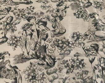 Japanese ladies Geisha fabric, Japan vintage cotton fabric, Japan geisha  lady cotton fabric Faye Burgos Marcus brothers   by the Yard