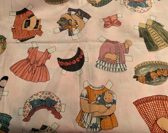Paper Dolls fabric, new Paper dolls fabric, paper  dolls sibling arts clothes  by the yard