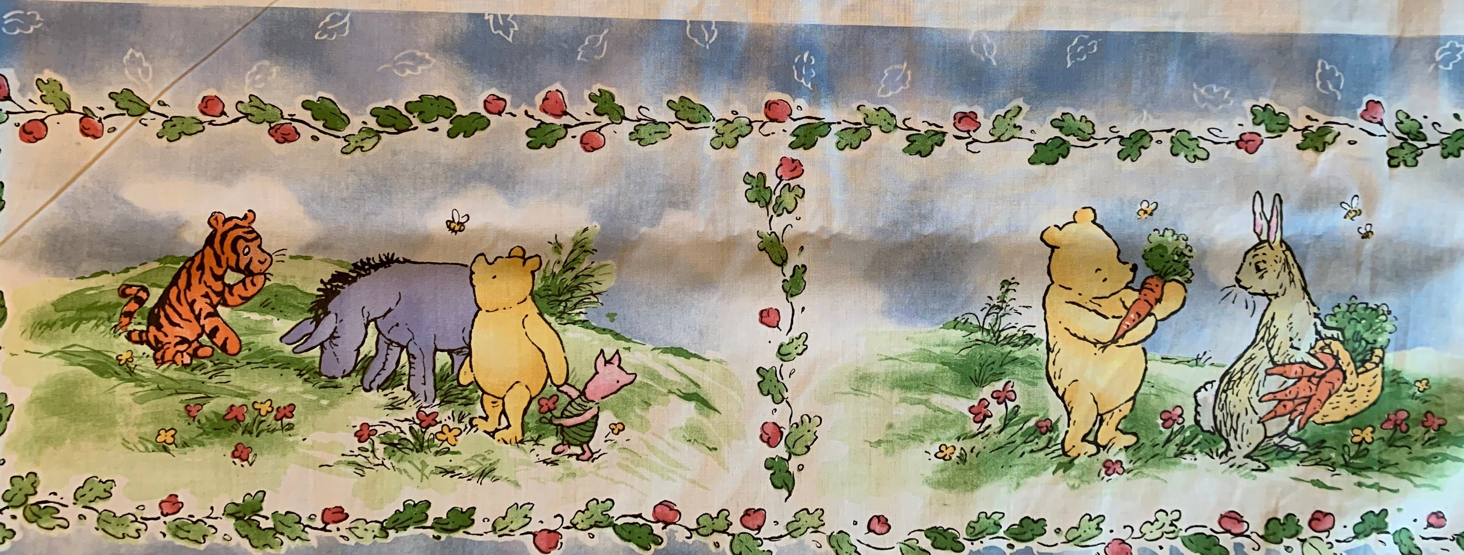 Classic Pooh Fabric, , Winnie the Pool Panel, Vintage Winnie the