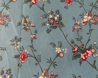 Williamsburg  collection fabric Windham  fabrics blue flower  Cotton quilting fabric  OOP  by the YARD