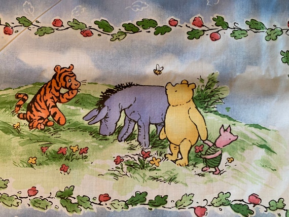 Classic Pooh Fabric, , Winnie the Pool Panel, Vintage Winnie the