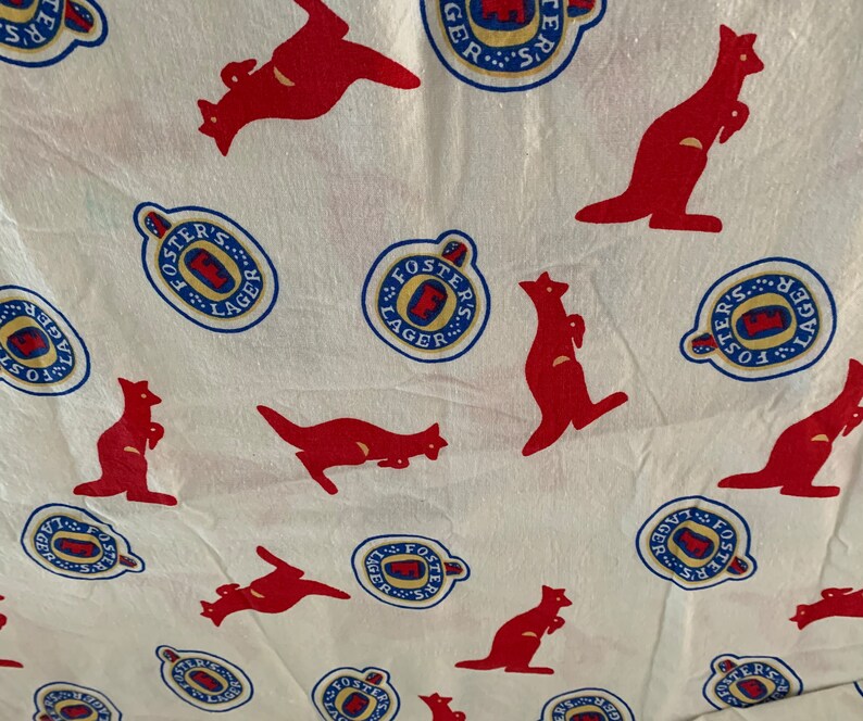 Foster Beer Rug Foster Beer Fabric, Fosters Australia Alcohol Fabric Large Piece 56x34 ...