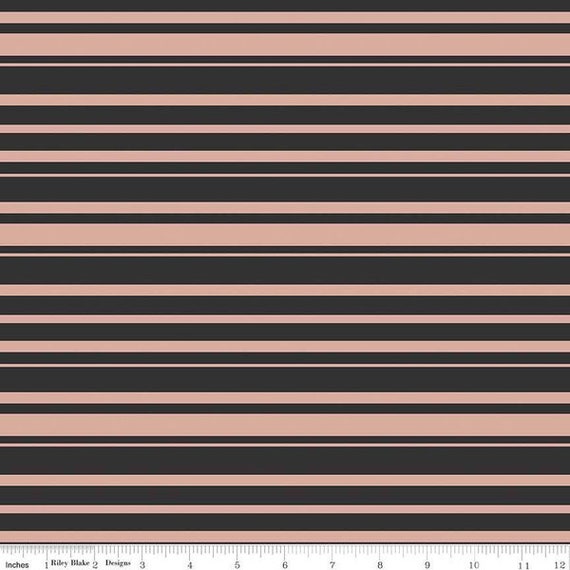 Rose Gold Stripe Black Fabric Cotton Metallic Rose Gold Black Riley Blake Cotton Sparkle Fabric Metallic Rose Gold Last Piece 23 Inches Etsy UK