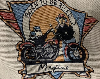 Maxine fabric, Born to be Riled Maxine whimsical old lady tapestry square Hallmark funny fabric square