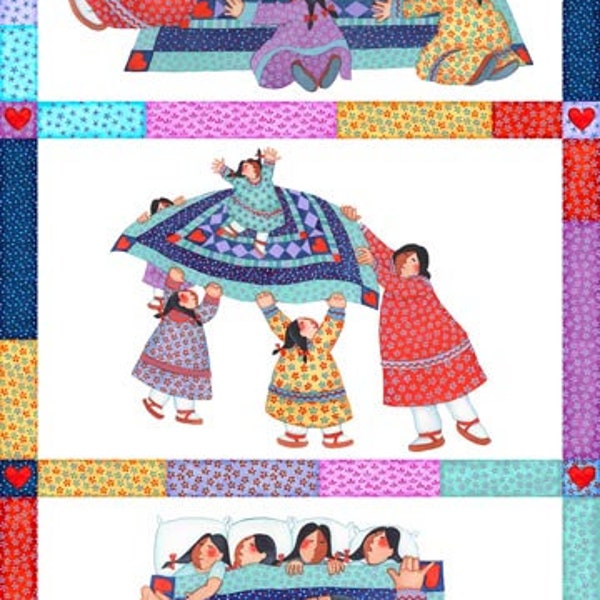 Mothers and daughters Native Women Fabric, Barbara Lavallee fabric panel indigenous fabric quilt cotton  panel OOP Northcott panel