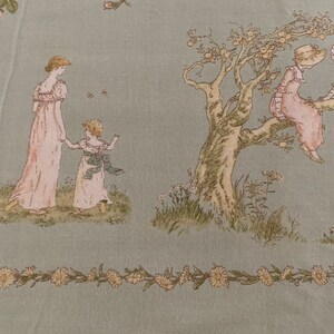 Kate Greenaway, Lucien Fabrics Vintage Children Fabric, Green Border ...