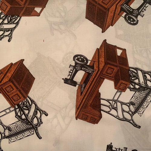Vintage Sewing Machine Fabric Panel Etsy