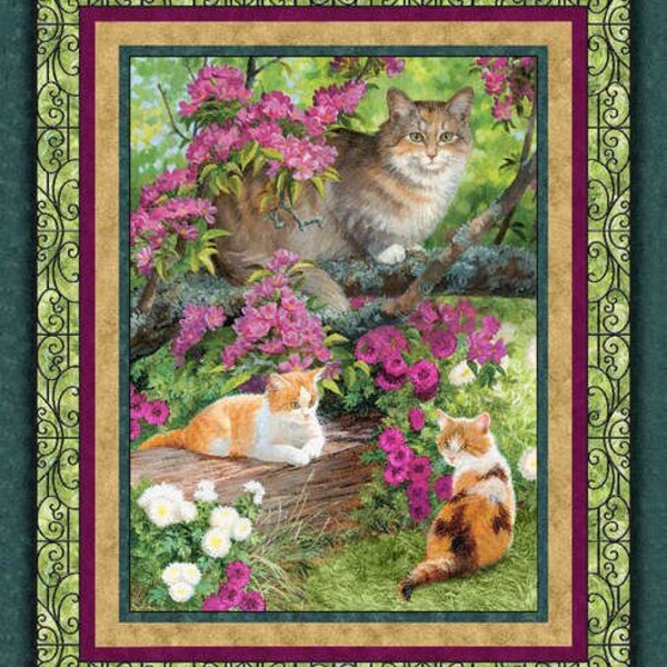 Cat Quilt Panel Etsy
