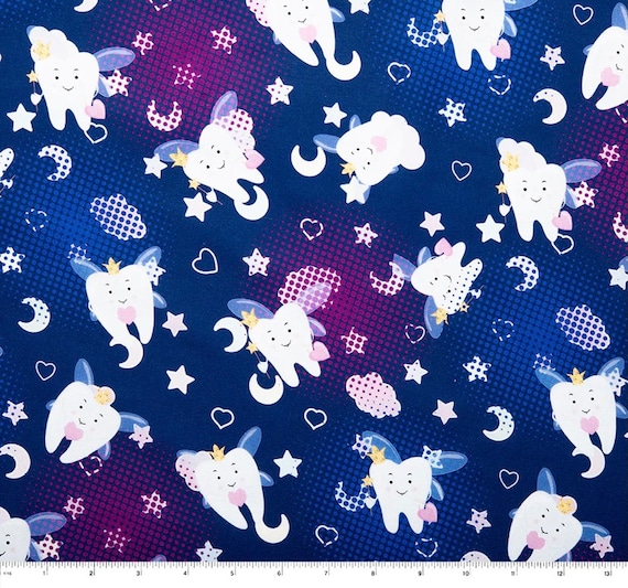 Dentist Fabric, Tooth Fairy Tooth Cotton Fabric, Dentist Hygienist Fabric  for Scrubs or Mask Fabric, Sold by the 1/2 Yard -  Canada