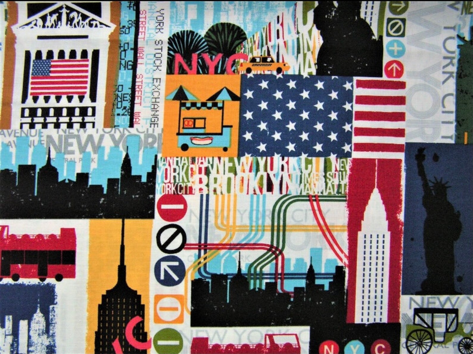 New York City fabric Robert Kaufman fabrics nyc life cotton Etsy