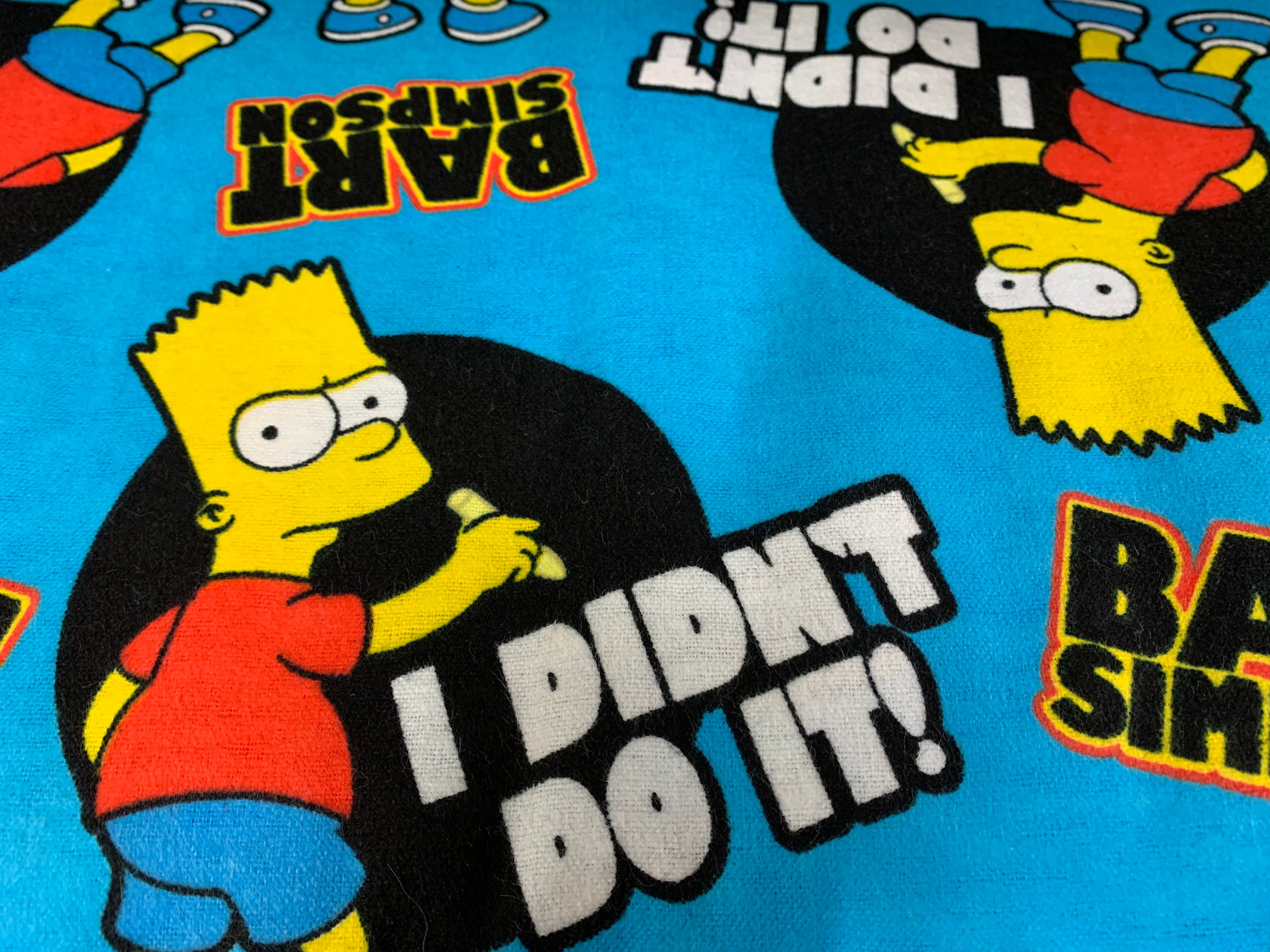 The Simpsons Fabric Bart Simpson Flannel Fabric the Simpson | Etsy