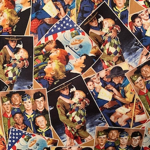 Boy Scouts of America, padvindersstof, padvinders Norman Rockwell-katoen quiltschatten stof: 27 inch