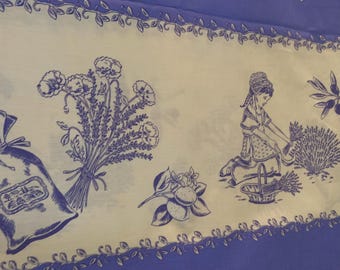 French Provence provencial vintage cotton tablecloth fabric lavender wide sweet girl darling farming garden flower by the yard 60x36 inches
