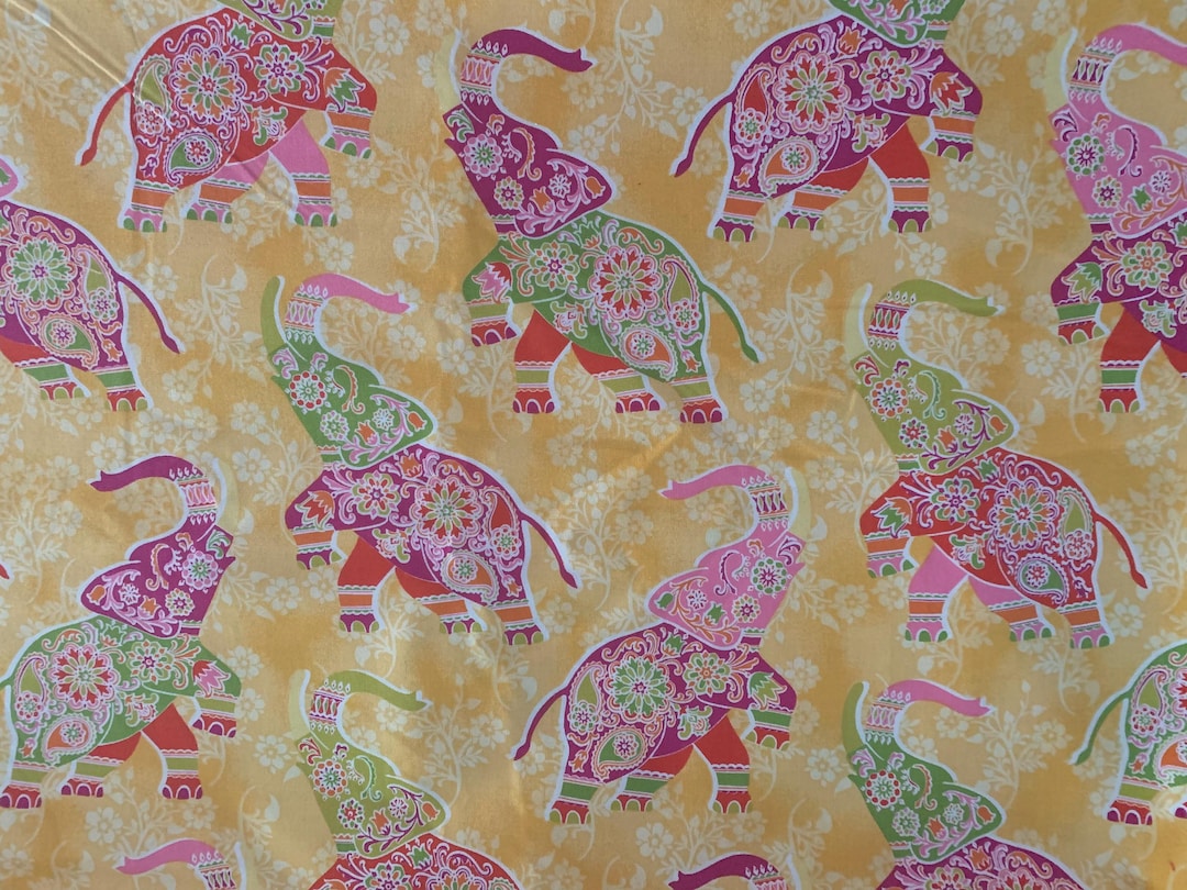 Elephant Fabric Andover Suite 1500 Elephants Thailand India Bali Style ...