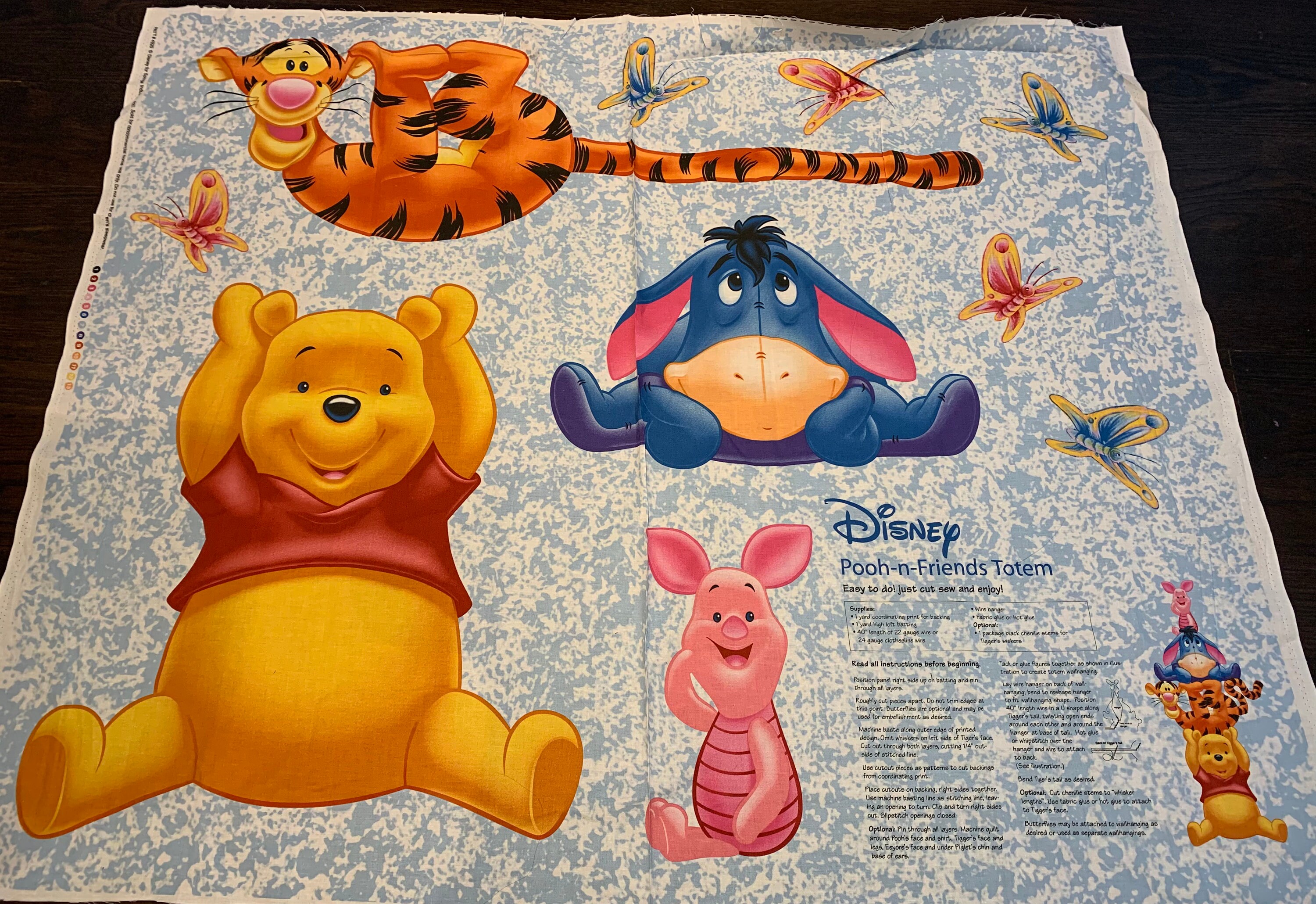 8x12, Winnie the Pooh Synthetic Leather, Custom Leather, Cartoon