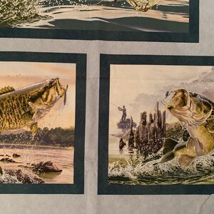 Fly Fishing Panel Al Agnew Elizabeth Studios Panel Cotton Fabric ...