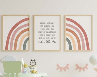 Rainbow Nursery Decor Prints: Boho Girl Room Wall Art (Digital Download)