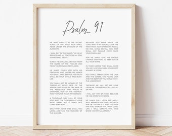 Psalm 91 Print: Modern Bible Verse Wall Art (Digital Download)