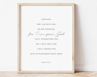 Isaiah 41:10, Modern Bible Verse Print, Minimal Bible Verse, Modern Scripture Wall Art, Aesthetic Christian, Inspiring Bible,
