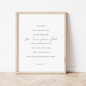 Isaiah 41:10, Modern Bible Verse Print, Minimal Bible Verse, Modern Scripture Wall Art, Aesthetic Christian, Inspiring Bible,