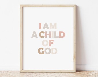 Child Of God Printable: Boho Nursery Bible Verse Wall Art (Digital Download)