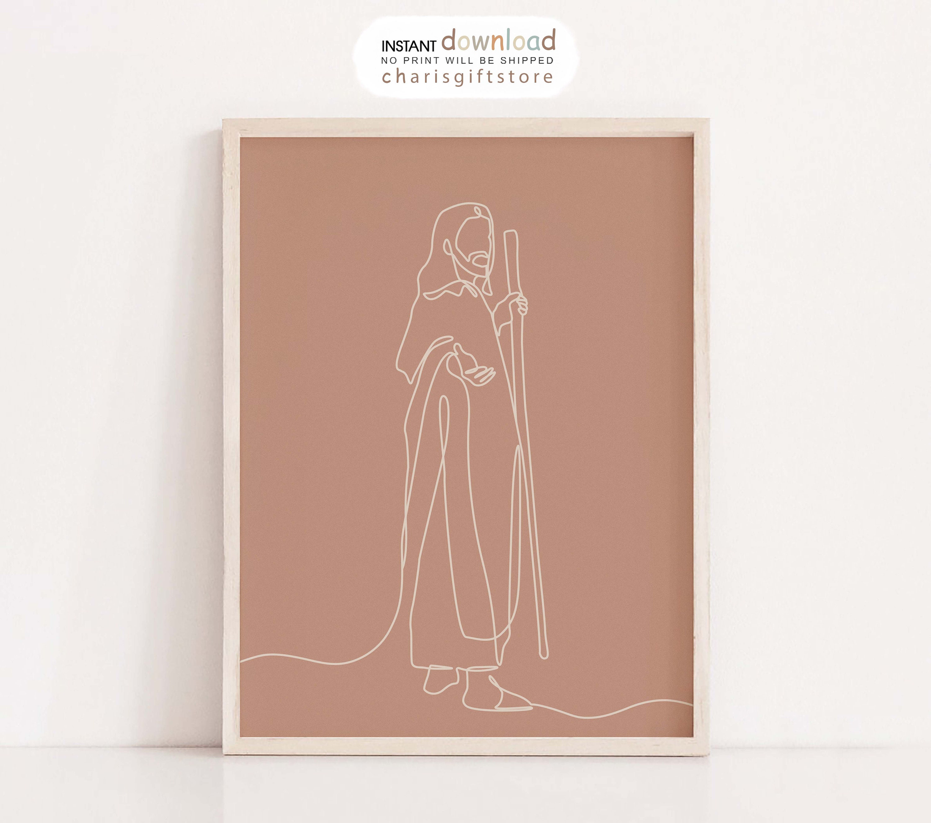 Jesus Line Art Portrait: Minimalist Christian Print (digital Download ...