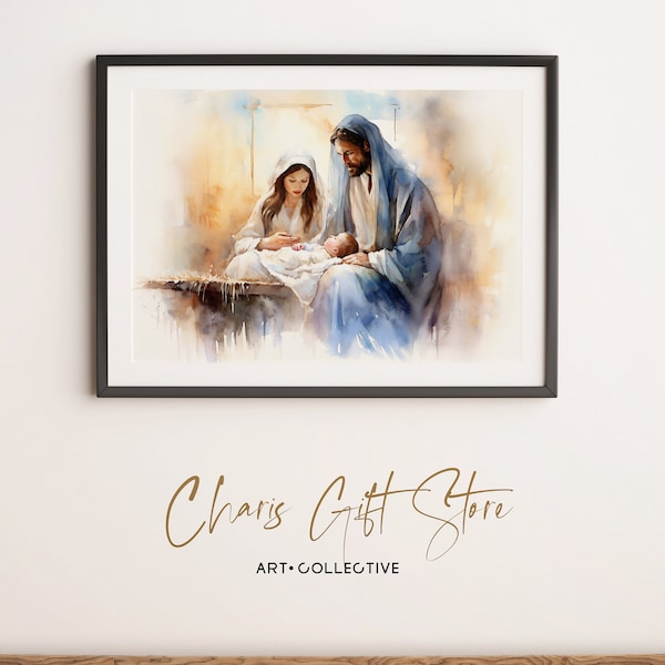 Nativity Art Print Etsy