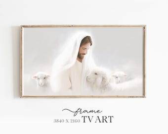 Jesus, Good Shepherd Frame TV Art: Pastel Lamb of God (Digital Download)