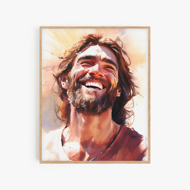 Laughing Christ Christ's Smile Jesus Portrait Jesus - Etsy