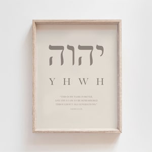 Yahweh Wall Art: Names of God, Christian Home Decor (Digital Download)