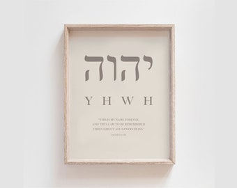 Yahweh Wall Art: Names of God, Christian Home Decor (Digital Download)