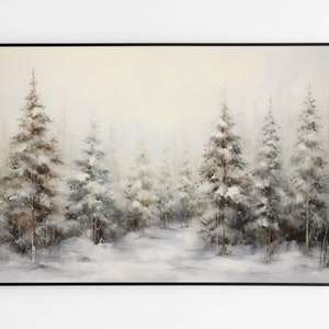 Snowy Winter Forest Print - Christmas Digital Download
