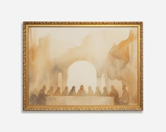 The Last Supper Watercolor Print: Christian Home Decor (Digital Download)