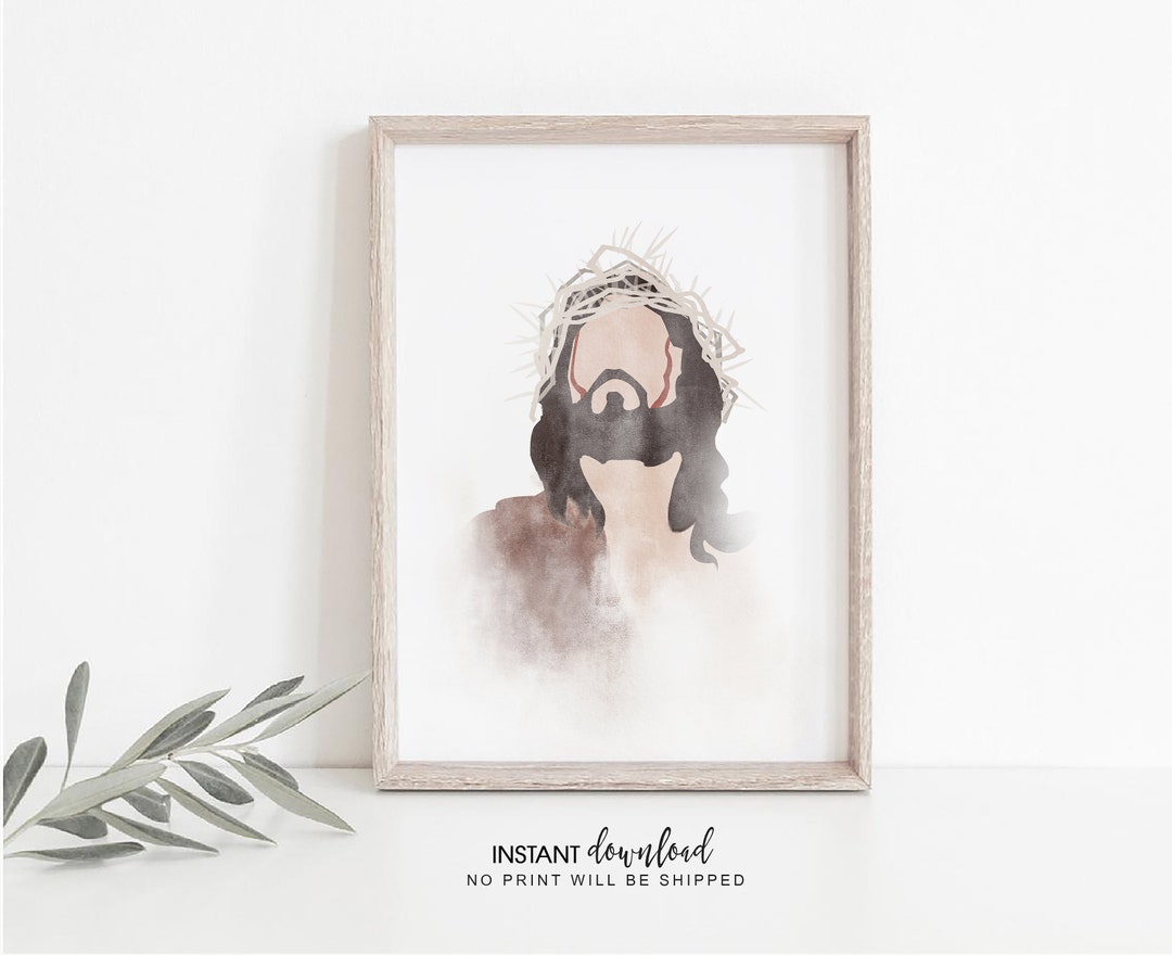 Jesus Crown of Thorns Watercolor Art Print: Christian Easter Decor ...