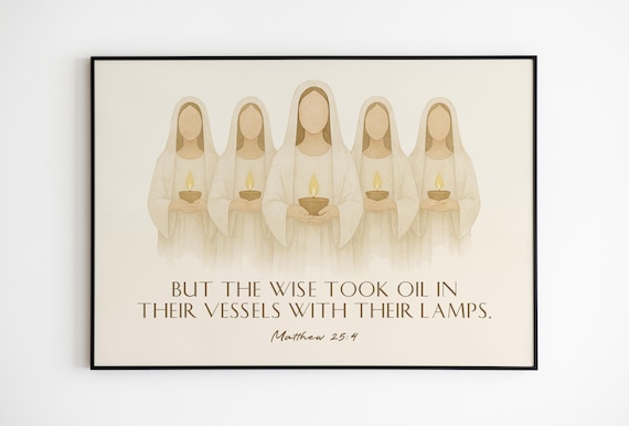 Five Wise Virgins Art Print: Religious Home Decor (Digital Download)