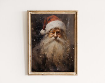 Vintage Santa Portrait: Nostalgic Christmas Wall Art (Digital Download)