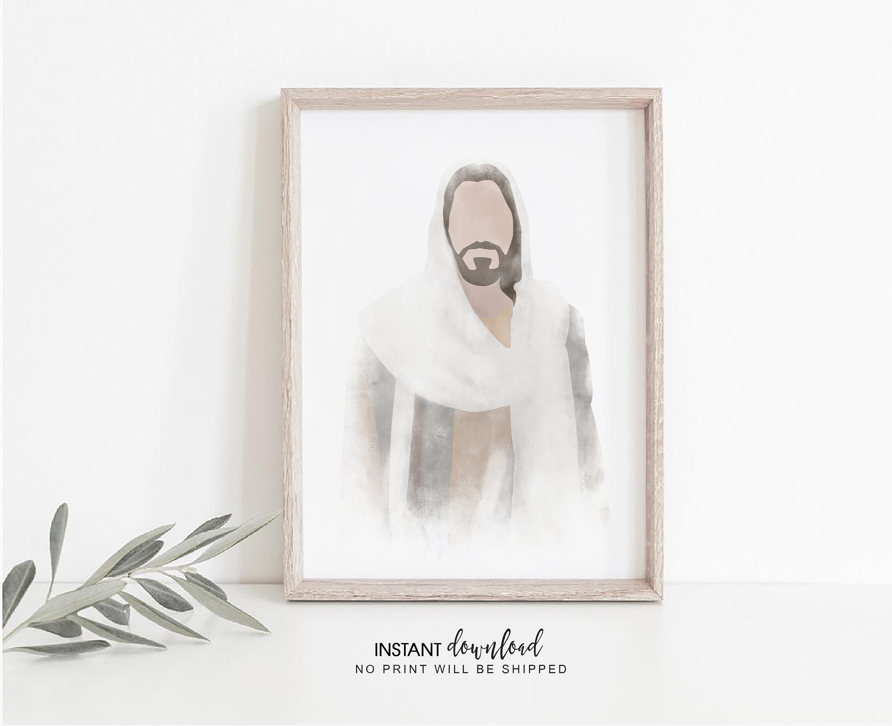 Jesus Portrait, Wall Art, Jesus Wall Art, Printable, Christian Decor,…