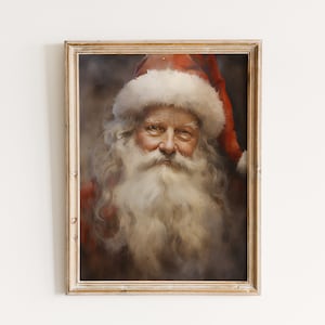 Vintage Santa Portrait Print: Rustic Christmas Wall Art (Digital Download)