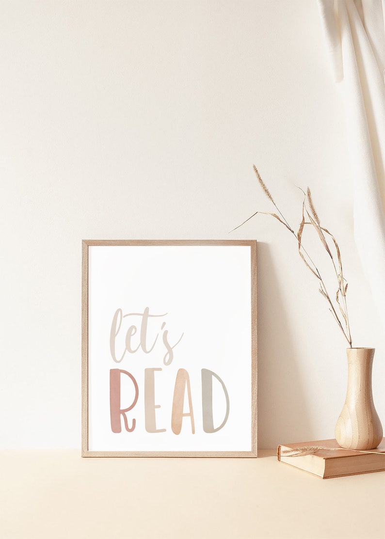 Let's Read Printable Nursery Wall Art Playroom Signs - Etsy