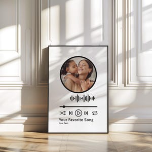 Custom Song Print with Photo & Spotify Code: Personalized Music Gift