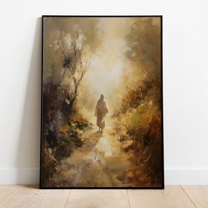 Jesus Walking, The Missionary, Modern Christian Wall Art, Jesus painting, Jesus art, Jesus wall art, Jesus picture, Jesus watercolor