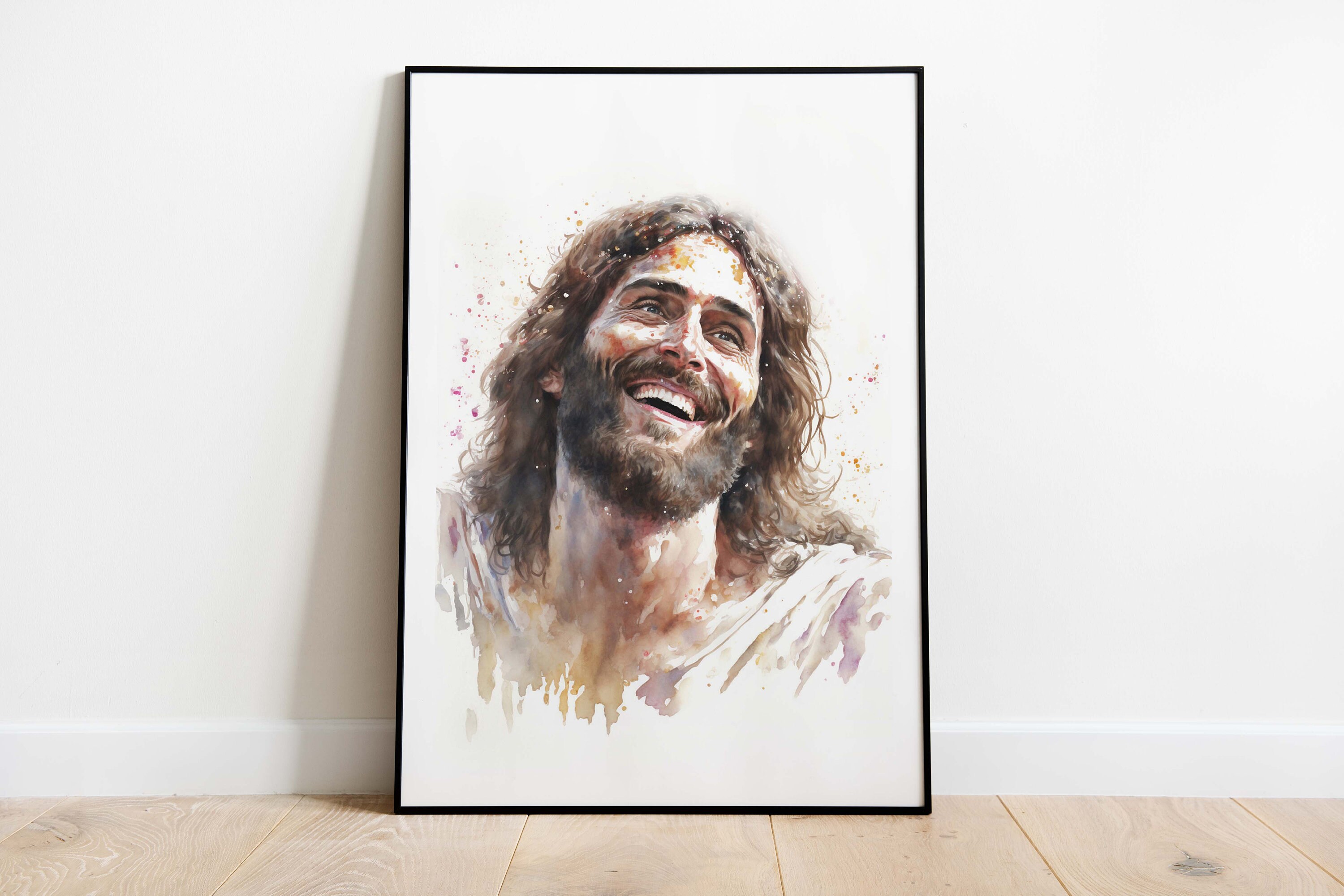 Laughing Christ Christ's Smile Jesus Portrait Jesus - Etsy