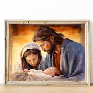 Nativity Scene Art Print: Christmas Wall Decor (Digital Download)
