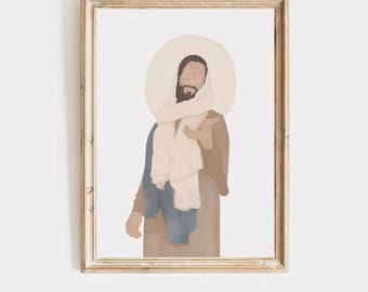 Christ's Embrace Watercolor Jesus Art Print (Digital Download)