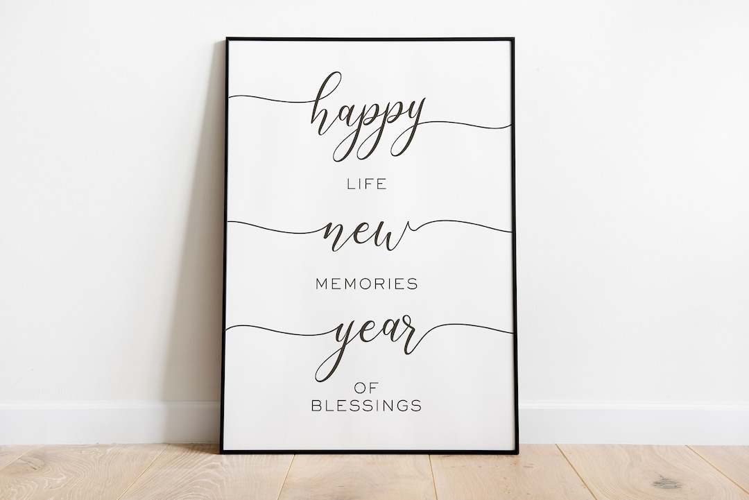 Happy New Year Printable, Happy New Year Print, Happy New Year Sign ...