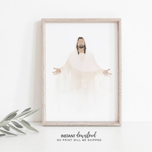 Christ’s Embrace, Jesus Portrait, jesus painting, jesus art, jesus wall art, jesus picture, jesus aquarelle, home décor, lds art, imprimable