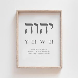 Arte de la pared de Yahweh, Signo de nombres de Dios, Decoración del hogar cristiano, Decoración de pared inspiradora, Arte religioso, Acento espiritual del hogar, Arte del versículo bíblico