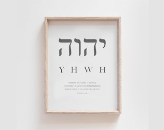 Yahweh Wall Art: Names of God, Christian Home Decor (Digital Download)