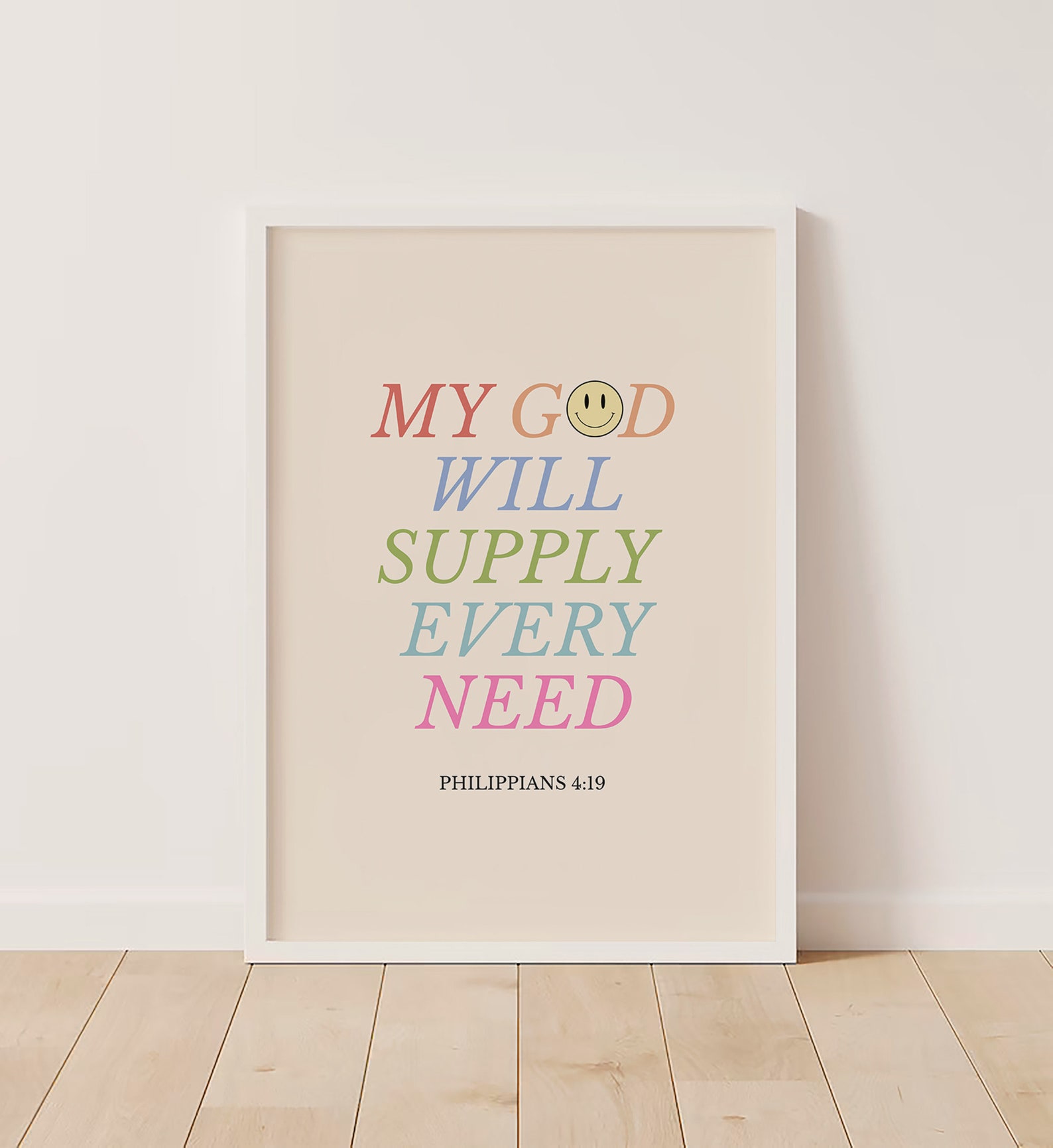 My God Will Supply Every Need, Philippians 4:19, Minimal Christian Art ...